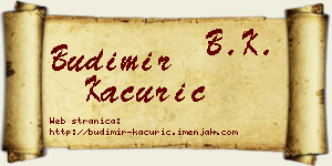 Budimir Kaćurić vizit kartica